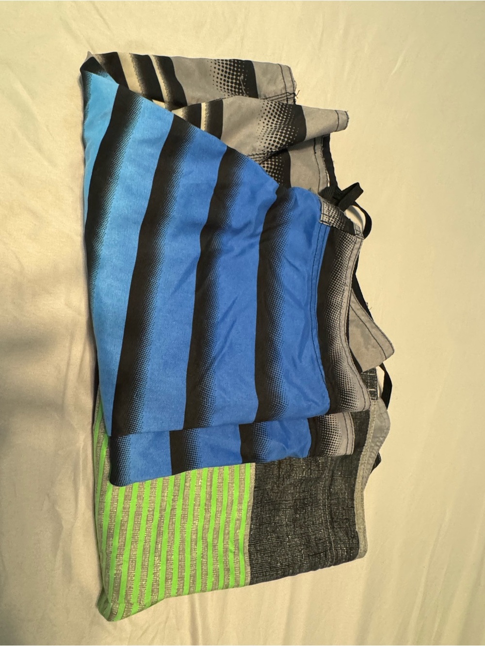 Pair of Striped Swim Trunks Distortion Board Shorts Bundle 2 Pairs Men’s Sz L - Picture 2 of 8